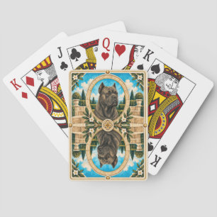 Jeu De Cartes Cane Corso, Art de chien à l'aquarelle vintage