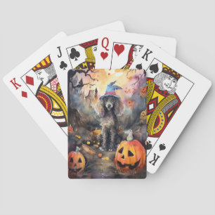 Jeu De Cartes Caniche D'Halloween Avec Peur Citrouille