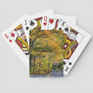 Jeu De Cartes Canopée automnale de couleur le long de l'autorout