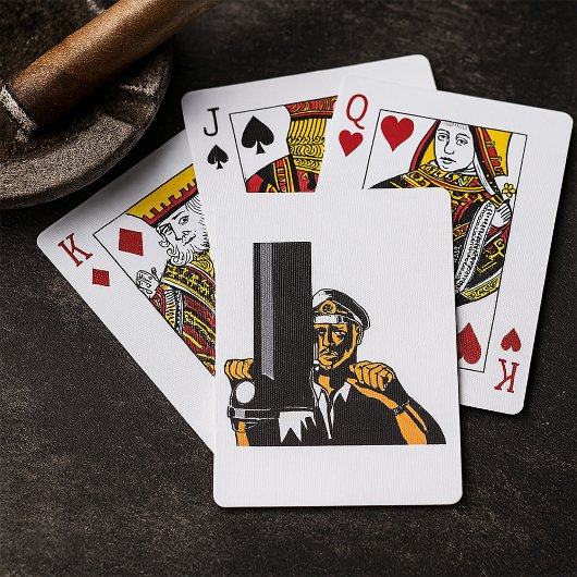 Jeu De Cartes Capitaine de sous-marin nautique utilisant un peri