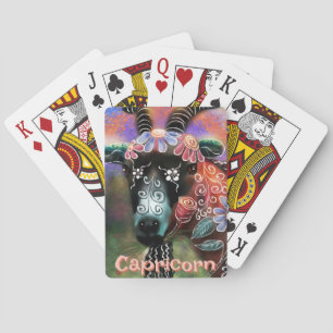 Jeu De Cartes Capricorne de chèvre floral de Whimsical Personnal