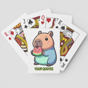 Jeu De Cartes Capybara Mignon Mangeant de la Pastèque