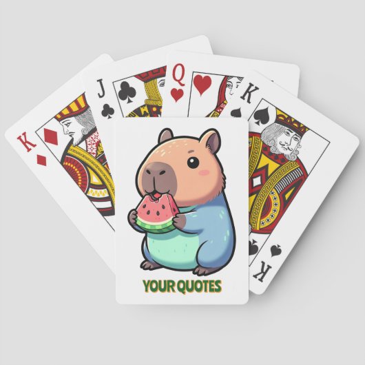 Jeu De Cartes Capybara Mignon Mangeant de la Pastèque (dos)
