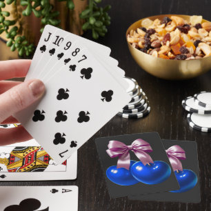 Jeu De Cartes Caramelisation Cerise Bleue Ruban Esthétique Vie D