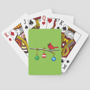 Jeu De Cartes Cardinal Rouge à Noël Branche nu