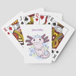 Jeu De Cartes Caricature axolotl rose adorable