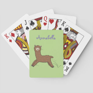 Jeu De Cartes Caricature d'alpaga brun joli