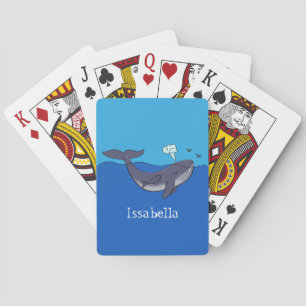 Jeu De Cartes Caricature de baleine mignonne et de baleine de ve