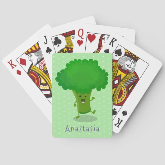 Jeu De Cartes Caricature de brocoli dansant Cute kawaii (dos)