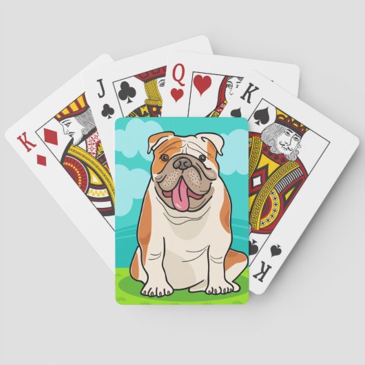 Jeu De Cartes Caricature de Bulldog en anglais mignon (dos)