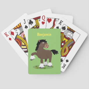 Jeu De Cartes Caricature de cheval de trait de Cute Clydesdale