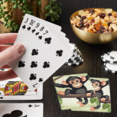Jeu De Cartes Caricature de chimpanzé fou mignon (In Situ)