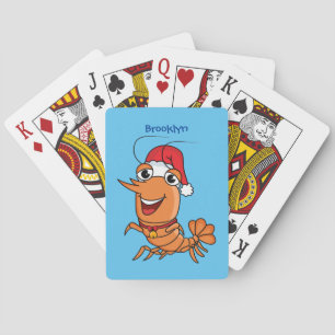 Jeu De Cartes Caricature de crevettes de Noël joyeux