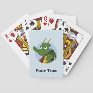Jeu De Cartes Caricature de dragon vert personnalisée Jouer aux