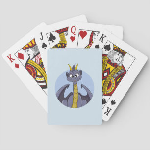 Jeu De Cartes Caricature de dragon violet jouant aux cartes