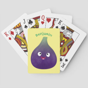Jeu De Cartes Caricature de fruits mauve joyeux aux figues