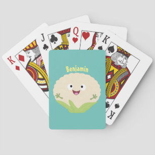 Jeu De Cartes Caricature de légume de chou-fleur joyeux