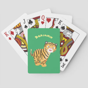 Jeu De Cartes Caricature de petit tigre joyeux