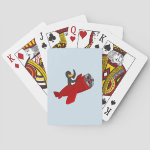 Jeu De Cartes Caricature de pingouin volant jouant aux cartes
