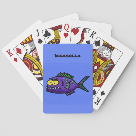 Jeu De Cartes Caricature de poisson de Piranha (dos)