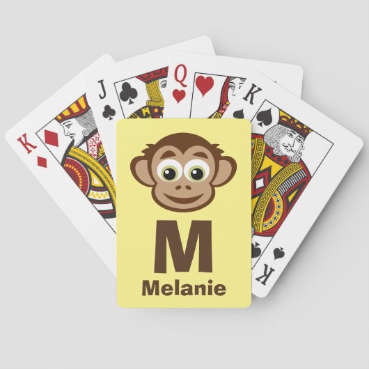 Jeu De Cartes Caricature de singe mignon sur mesure jouer aux ca (dos)