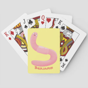 Jeu De Cartes Caricature de vers de terre rose joli