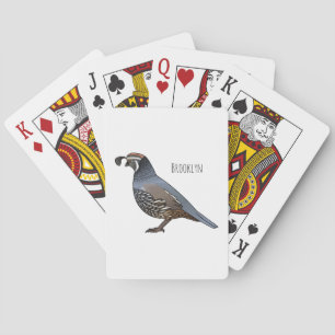 Jeu De Cartes Caricature d'oiseau de caille de Californie