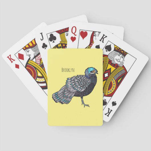 Jeu De Cartes Caricature d'oiseau de faisan paon de Bornéo (dos)