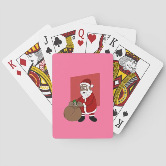 Jeu De Cartes Caricature du Père Noël noir (dos)