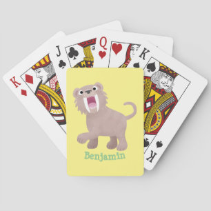 Jeu De Cartes Caricature du tigre mignon Saber Toothed Smilodon