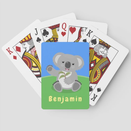 Jeu De Cartes Caricature joyeux koala agitant (dos)