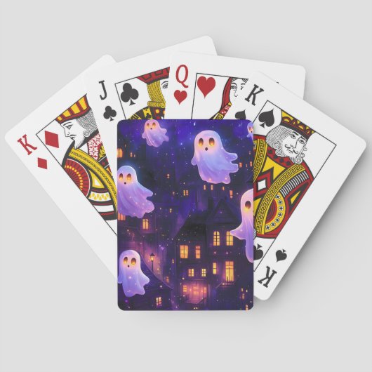 Jeu De Cartes Caricature mignonne Halloween Fantômes de vol de m (dos)