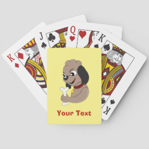 Jeu De Cartes Caricature pour chien de chiot personnalisé jouant