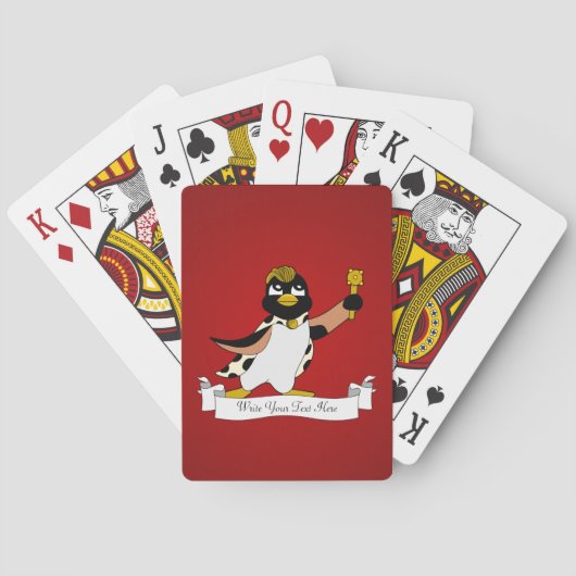 Jeu De Cartes Caricature royale de pingouin (dos)