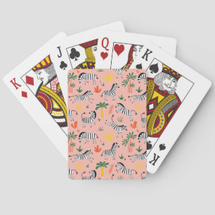 Jeu De Cartes Caricature Zebras Funny Motif sans couture
