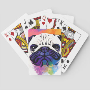 Jeu De Cartes Carlin Chien Nature sauvage Couleurs animales Pein