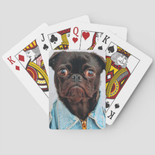 Jeu De Cartes Carlin de Denim Jackey Cute Adorable Chien Chien C