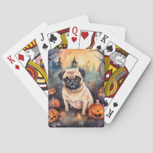 Jeu De Cartes Carlin d'Halloween avec la peur Citrouille