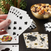 Jeu De Cartes Carlin noir avec Fleurs marguerites (In Situ)