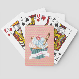 Jeu De Cartes Carnet spiral style rétro cupcake et poka dot