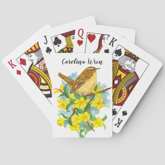 Jeu De Cartes Carolina Wren Bird Jessamine jaune (dos)