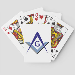 Jeu De Cartes Carré et boussoles modernes de bleu