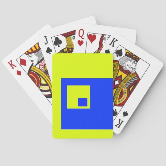 Jeu De Cartes Carré jaune et bleu (dos)