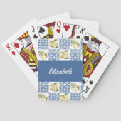 Jeu De Cartes Carreau bleu pays français citron nom personnalisé (dos)
