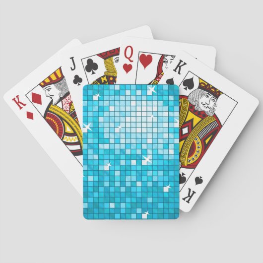Jeu De Cartes Carreaux de disco bleu (dos)