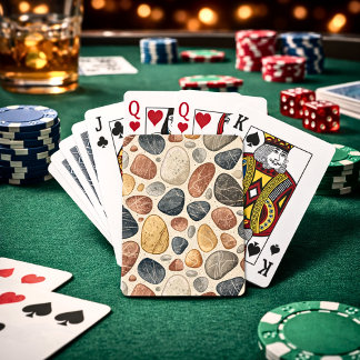 Jeu De Cartes Carreaux de galets tons de terre