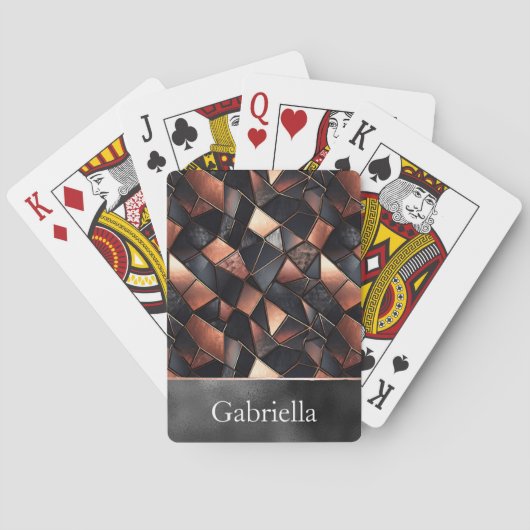 Jeu De Cartes Carreaux d'or Rose noir (dos)