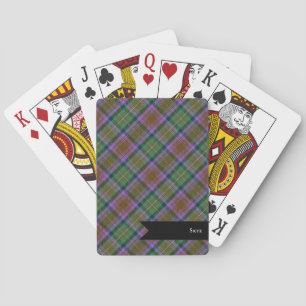 Jeu De Cartes Carreaux Highland Violet et Vert Céleste