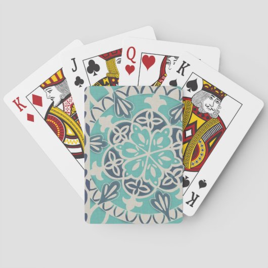 Jeu De Cartes Carrelage Batik Bleu I (dos)