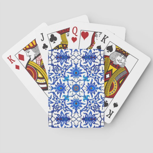 Jeu De Cartes Carrelage chinois Art Nouveau, Cobalt Bleu & Blanc (dos)
